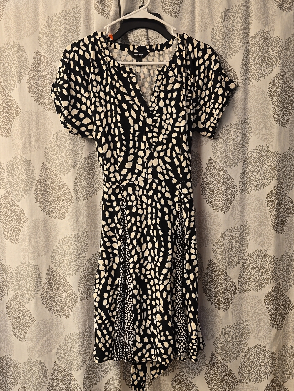 Simply Vera Vera Wang Black and White Printed Midi Dress